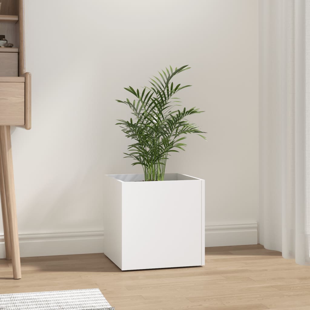 plantekasse 40x40x40 cm konstrueret træ hvid