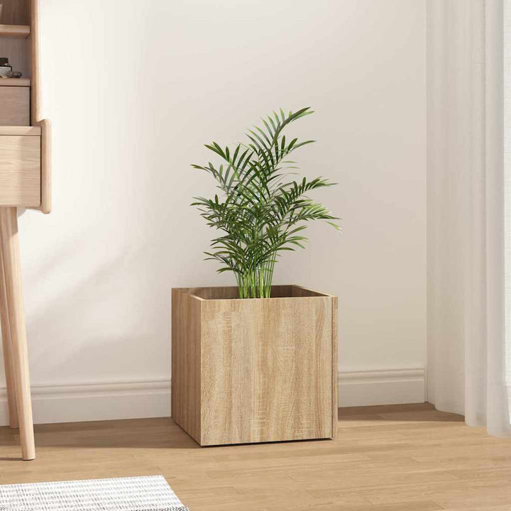 plantekasse 40x40x40 cm konstrueret træ sonoma-eg