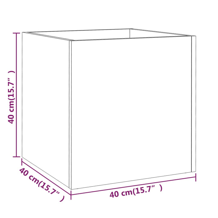 plantekasse 40x40x40 cm konstrueret træ sonoma-eg