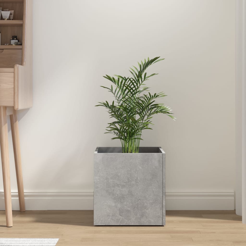 plantekasse 40x40x40 cm konstrueret træ betongrå