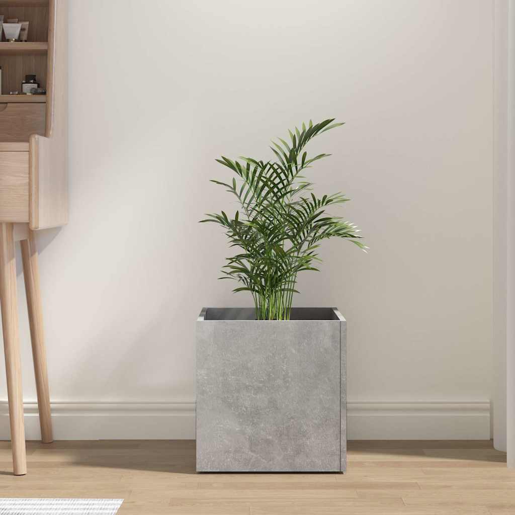 plantekasse 40x40x40 cm konstrueret træ betongrå