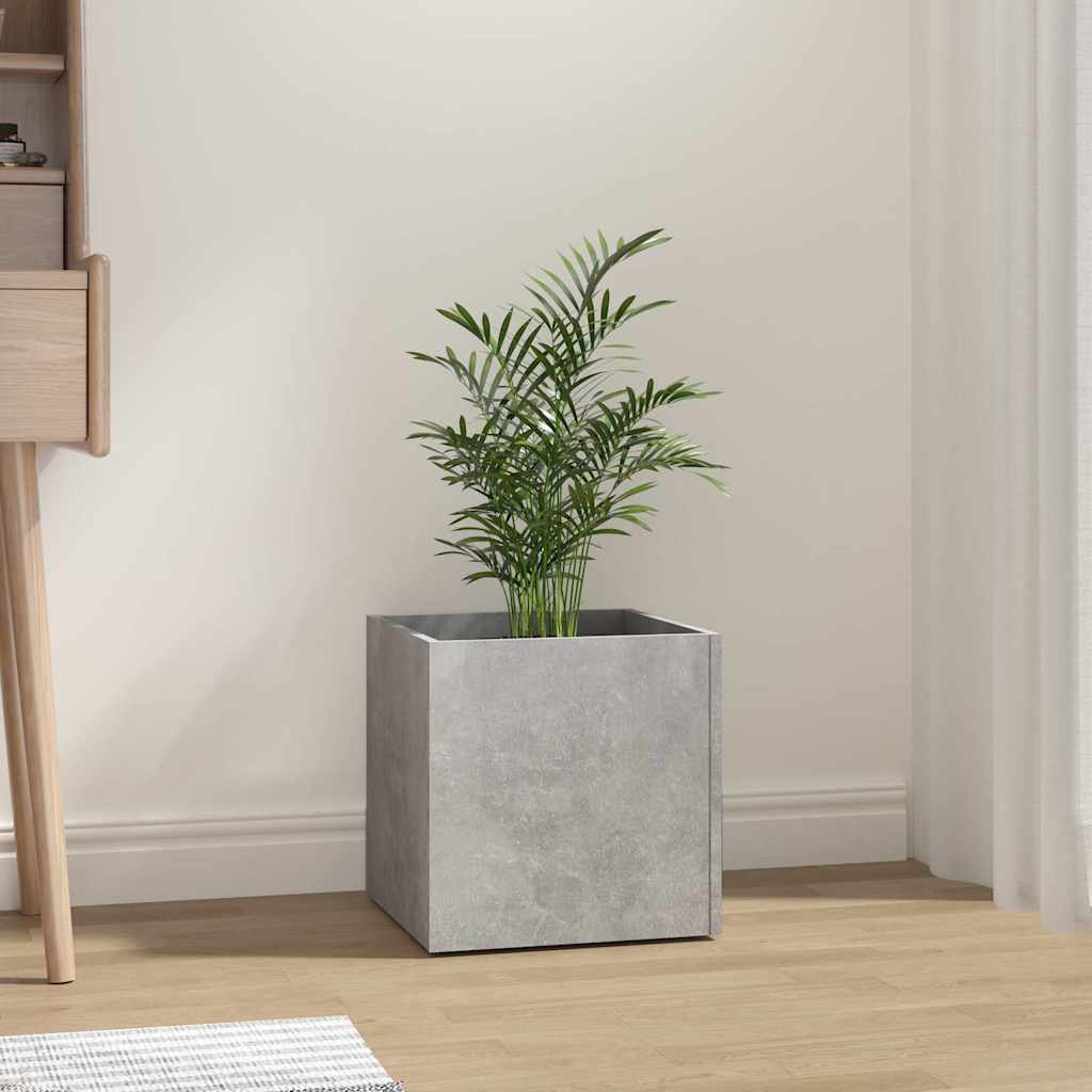 plantekasse 40x40x40 cm konstrueret træ betongrå