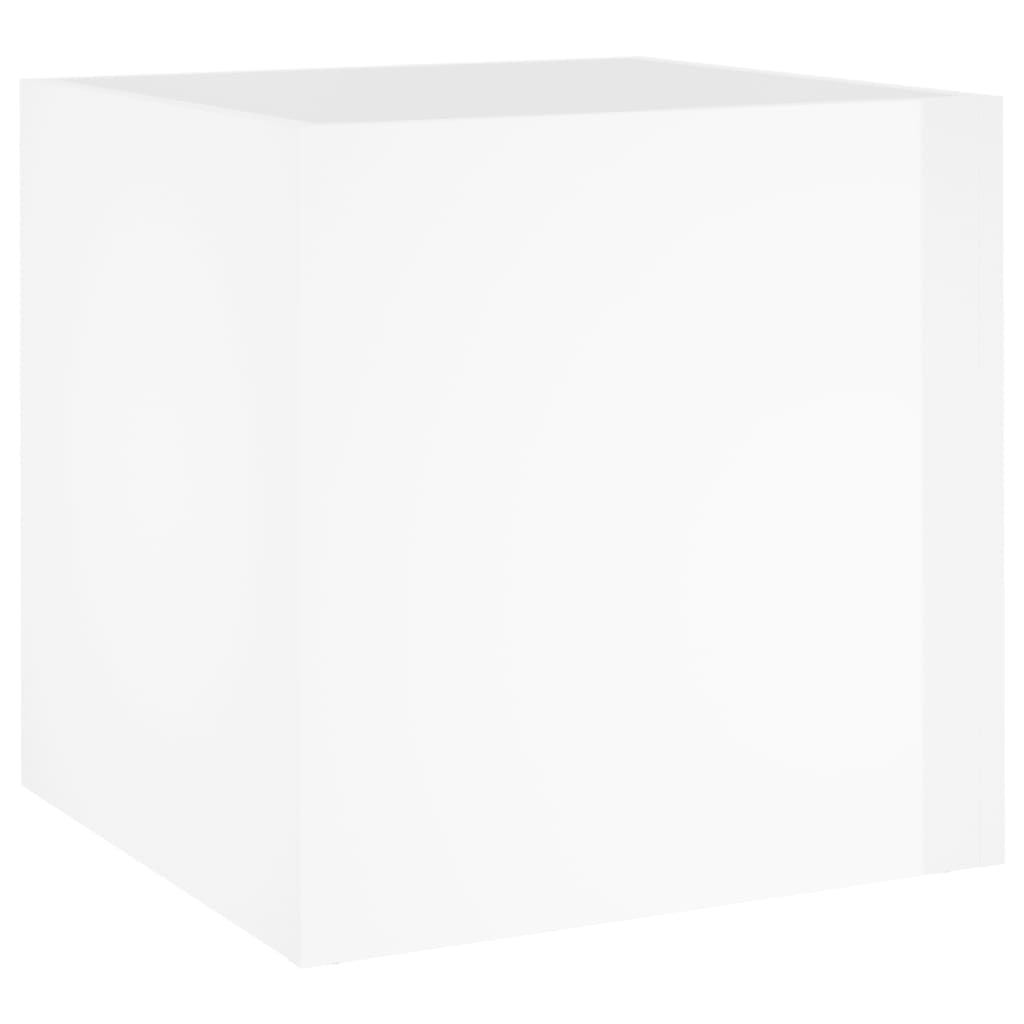 plantekasse 40x40x40 cm konstrueret træ hvid højglans
