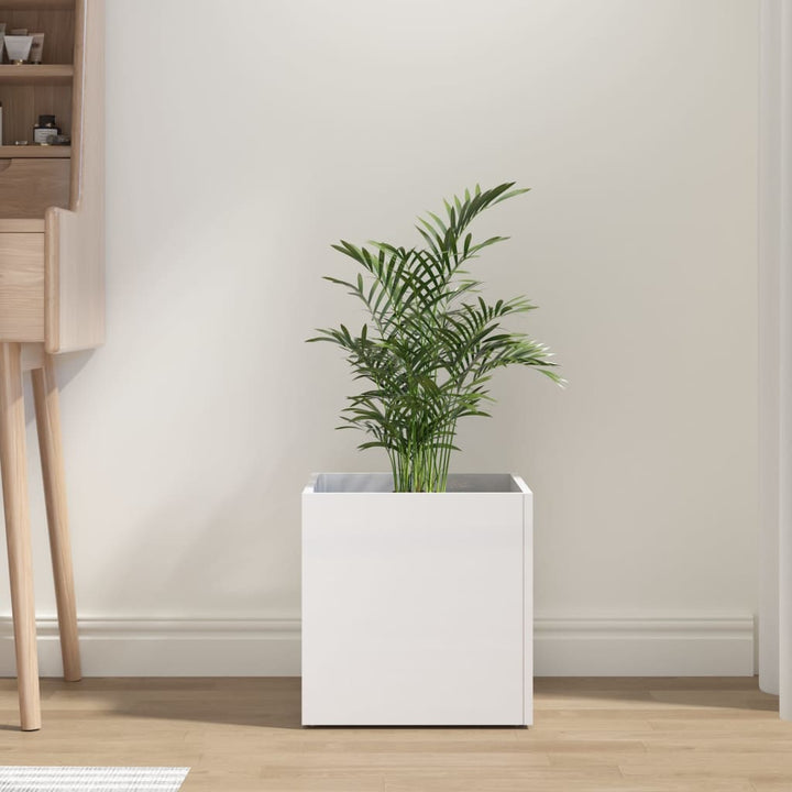 plantekasse 40x40x40 cm konstrueret træ hvid højglans