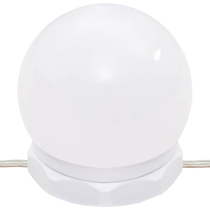 makeupbord med LED-lys 86,5x35x136 cm hvid