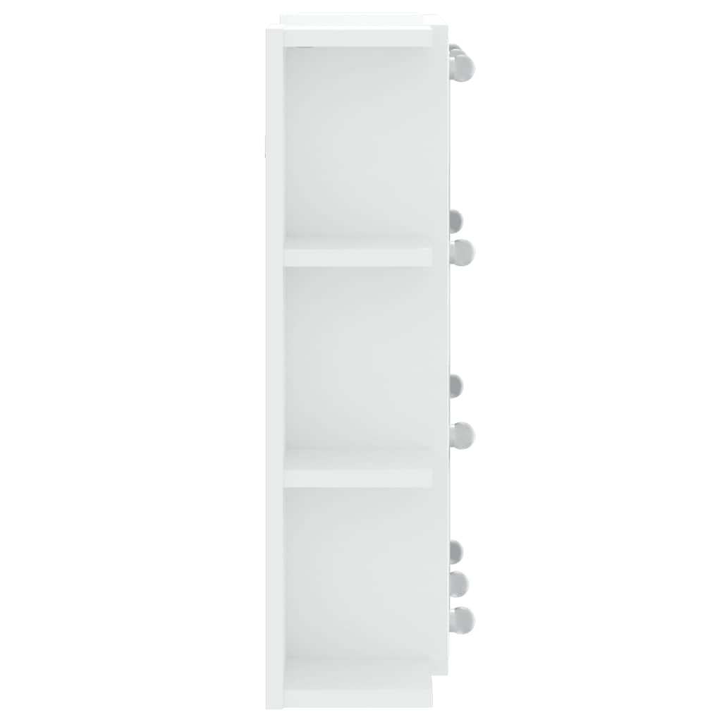 spejlskab med LED-lys 70x16,5x60 cm hvid