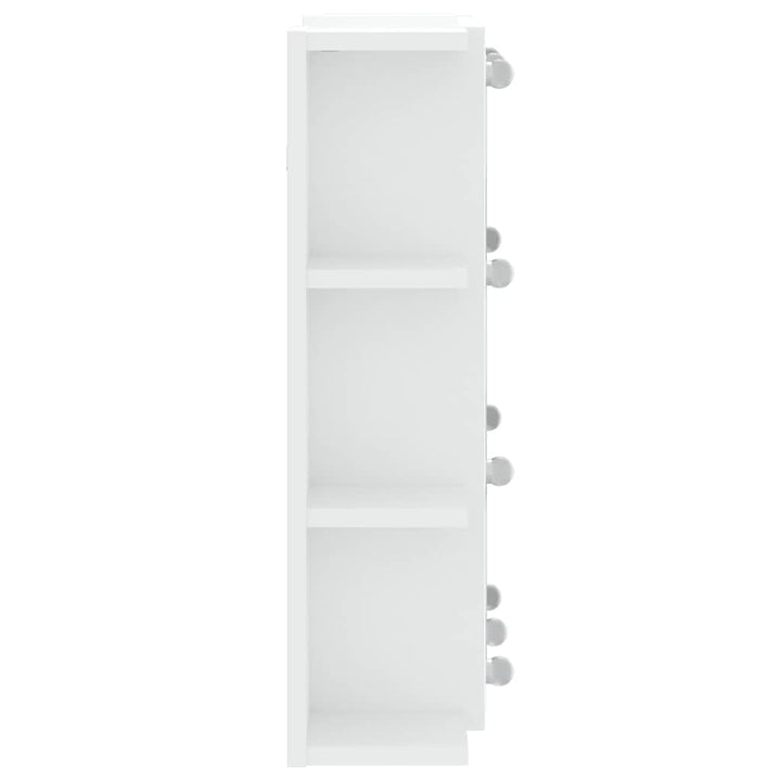 spejlskab med LED-lys 70x16,5x60 cm hvid