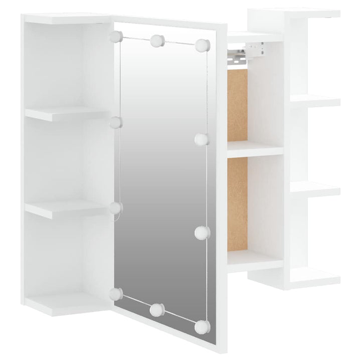 spejlskab med LED-lys 70x16,5x60 cm hvid