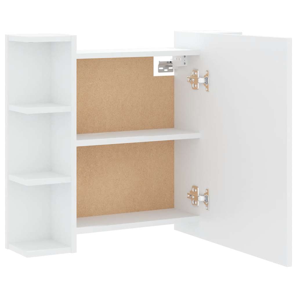 spejlskab med LED-lys 70x16,5x60 cm hvid