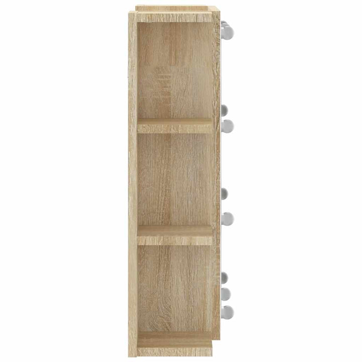 spejlskab med LED-lys 70x16,5x60 cm sonoma-eg