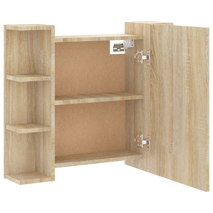 spejlskab med LED-lys 70x16,5x60 cm sonoma-eg