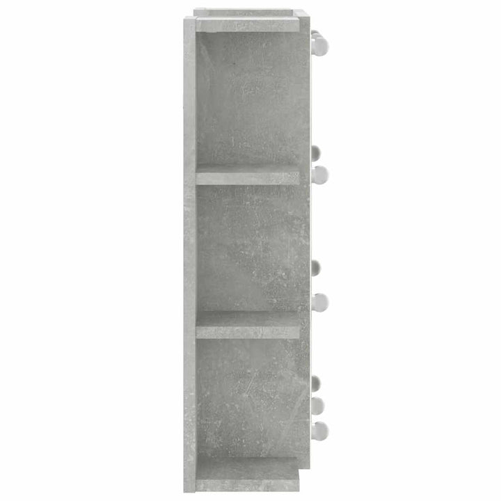 spejlskab med LED-lys 70x16,5x60 cm betongrå