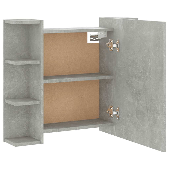 spejlskab med LED-lys 70x16,5x60 cm betongrå