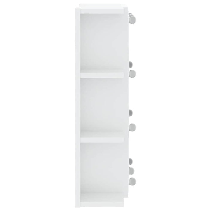 spejlskab med LED-lys 70x16,5x60 cm hvid højglans