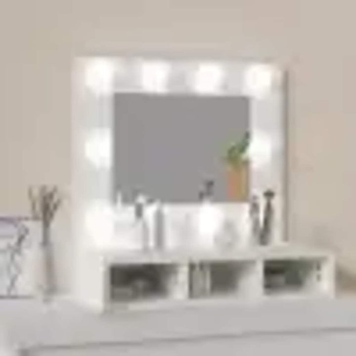 spejlskab med LED-lys 60x31,5x62 cm hvid