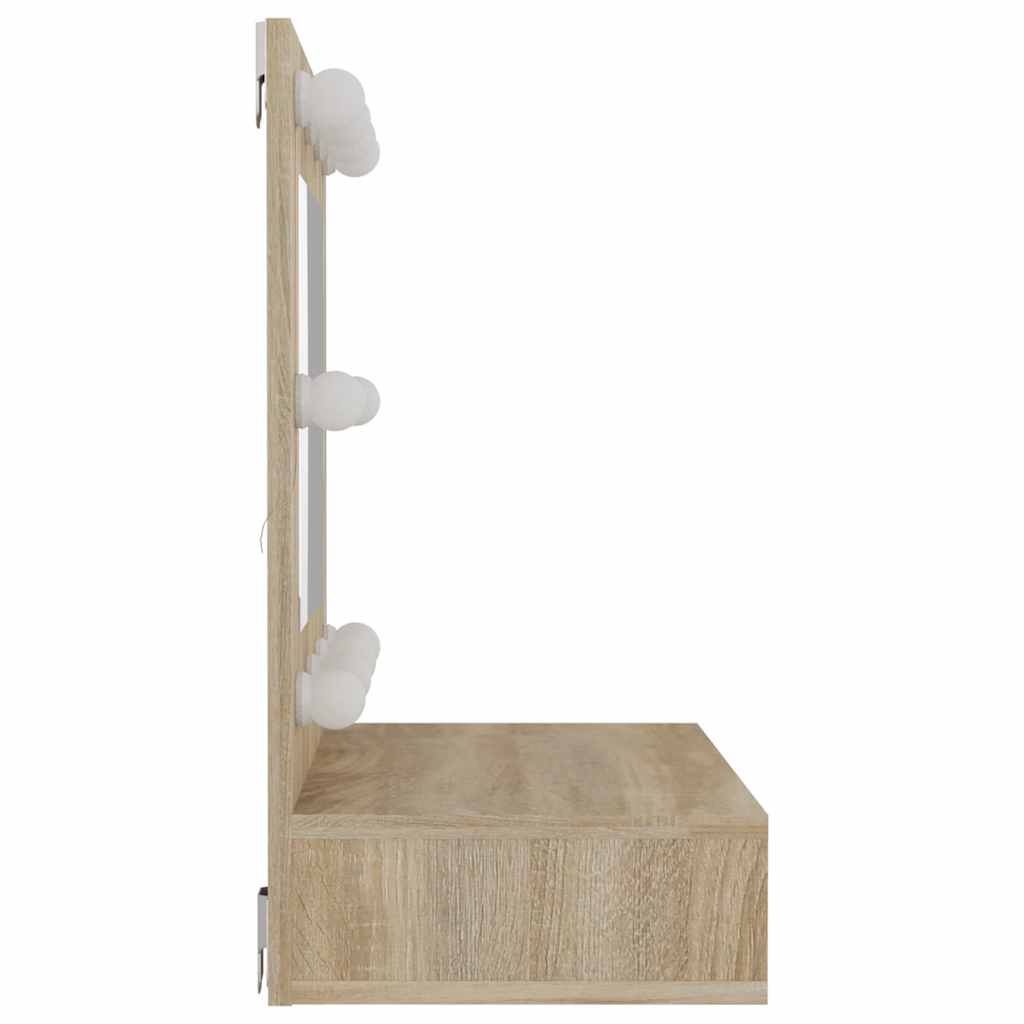 spejlskab med LED-lys 60x31,5x62 cm sonoma-eg