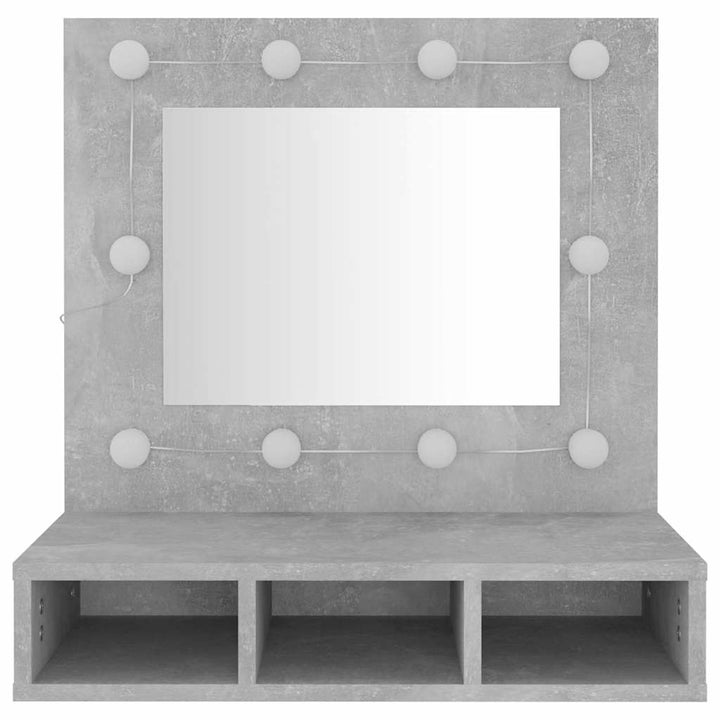 spejlskab med LED-lys 60x31,5x62 cm betongrå