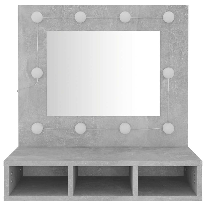 spejlskab med LED-lys 60x31,5x62 cm betongrå