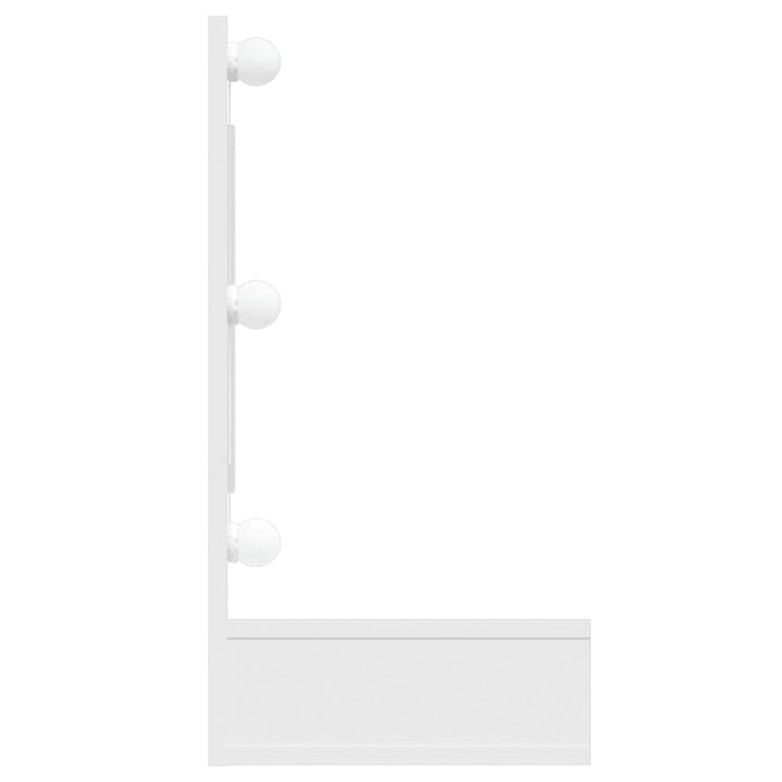 spejlskab med LED-lys 90x31,5x62 cm hvid