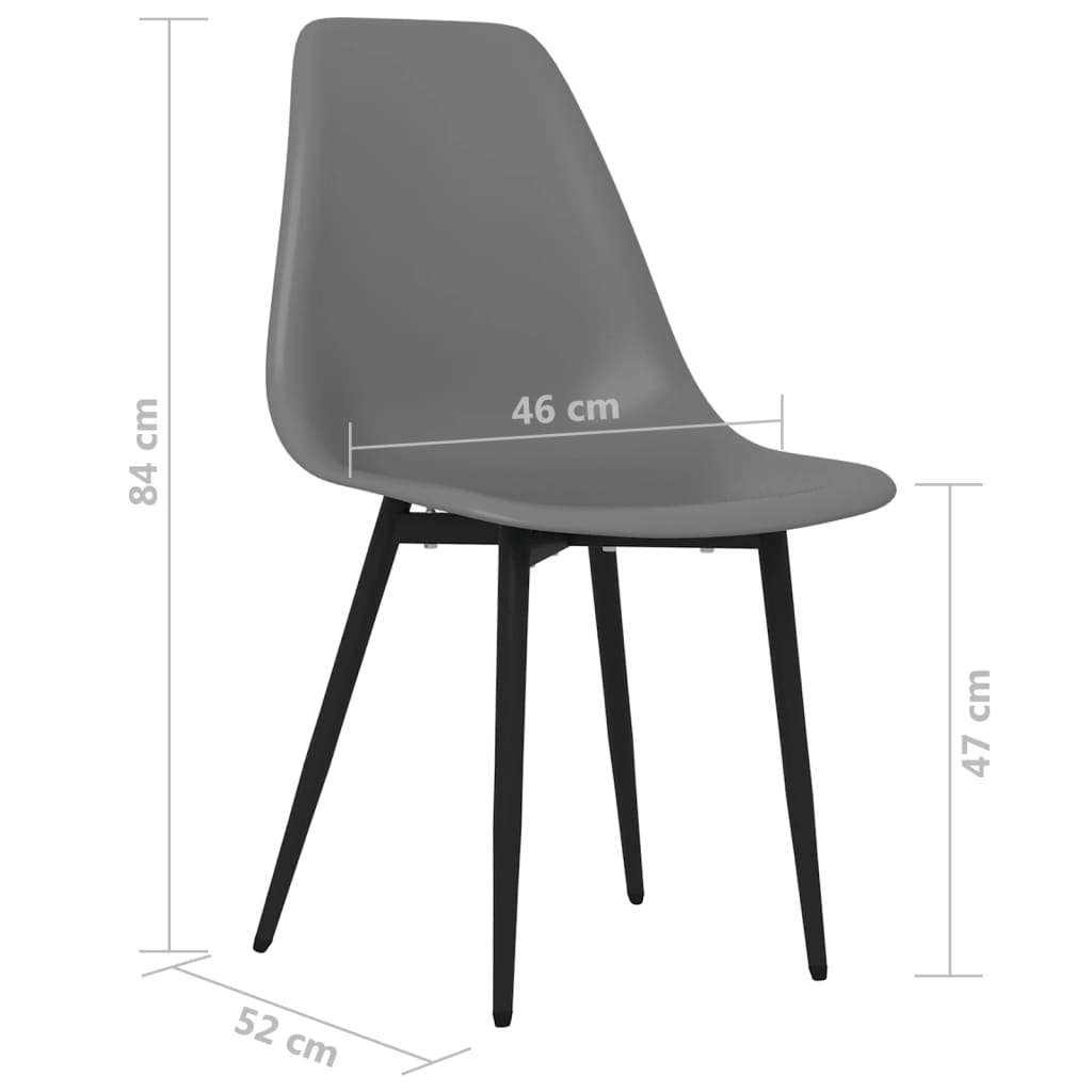 spisebordsstole 4 stk. PP grå