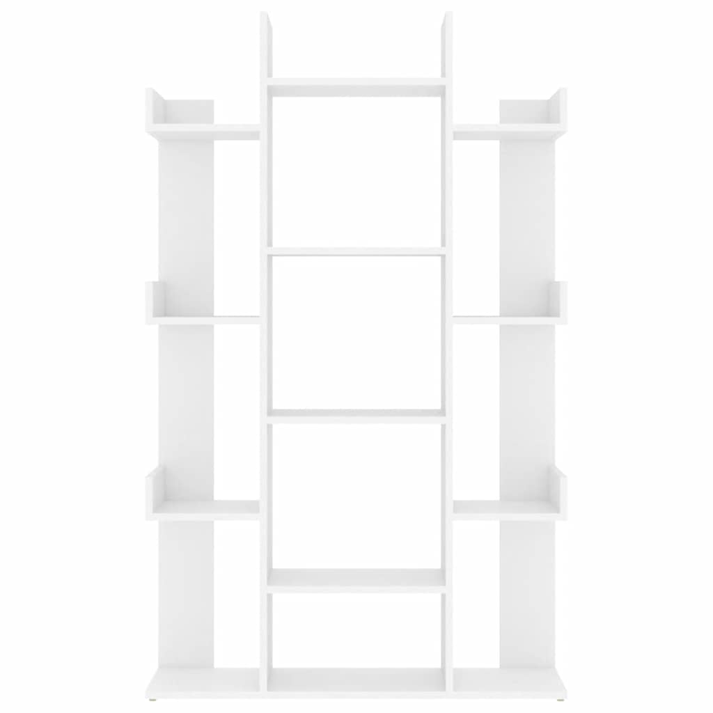 bogreol 86x25,5x140 cm konstrueret træ hvid