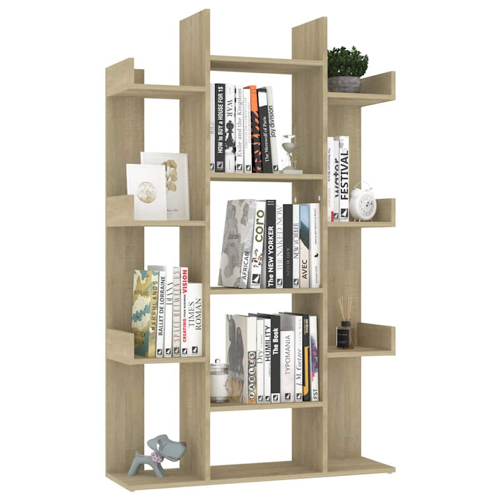 bogreol 86x25,5x140 cm konstrueret træ sonoma-eg