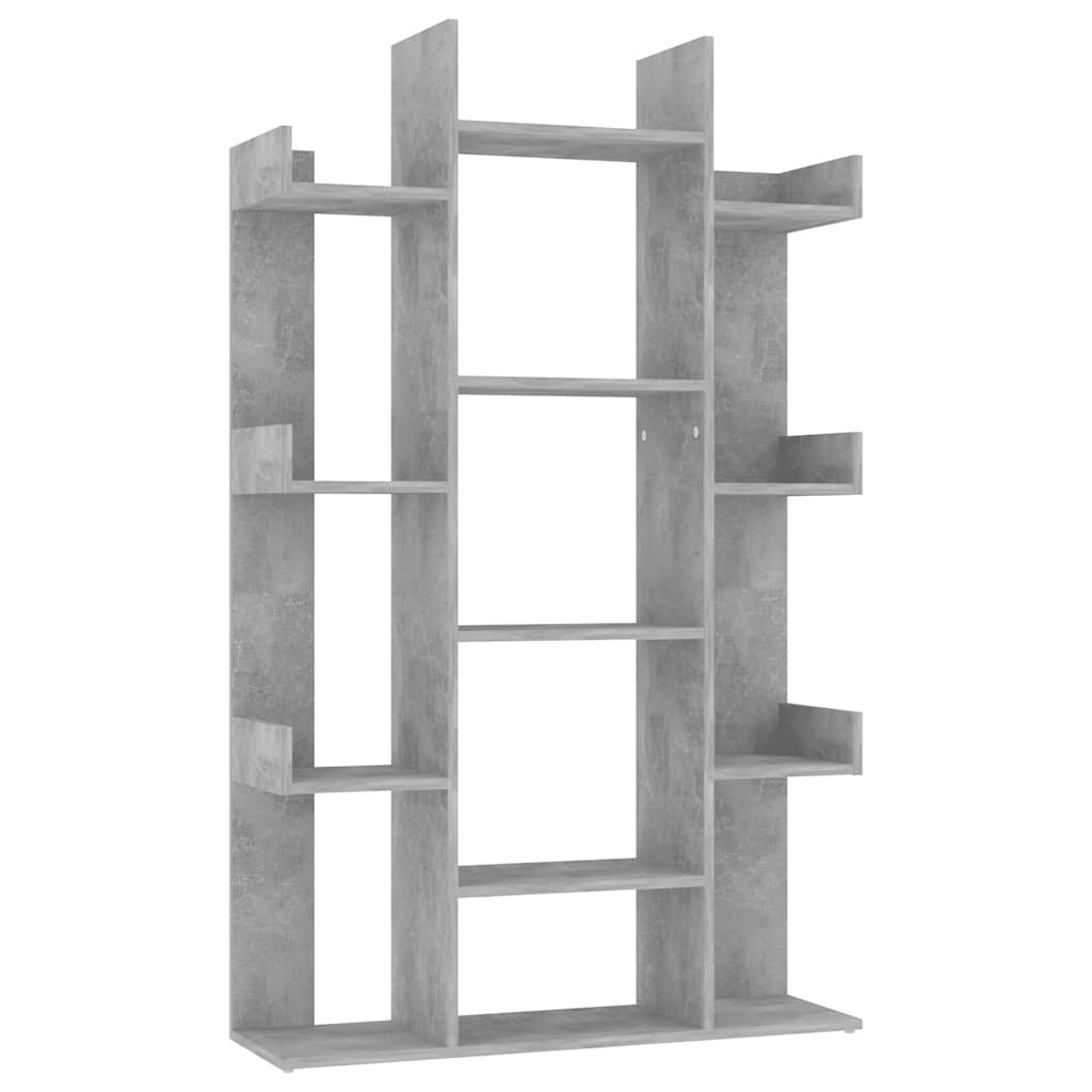 bogreol 86x25,5x140 cm konstrueret træ betongrå