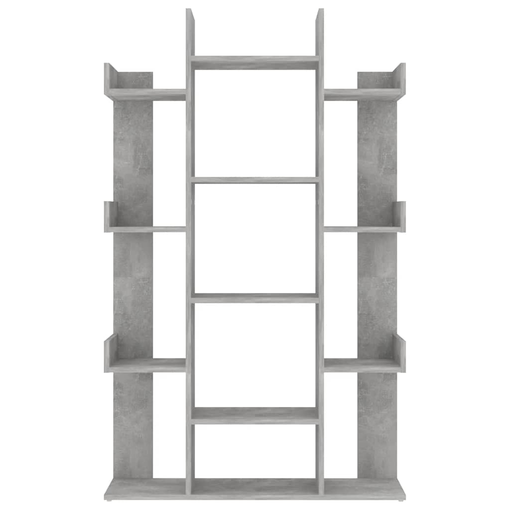 bogreol 86x25,5x140 cm konstrueret træ betongrå