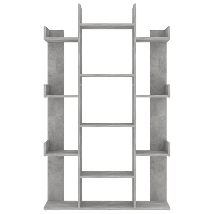 bogreol 86x25,5x140 cm konstrueret træ betongrå