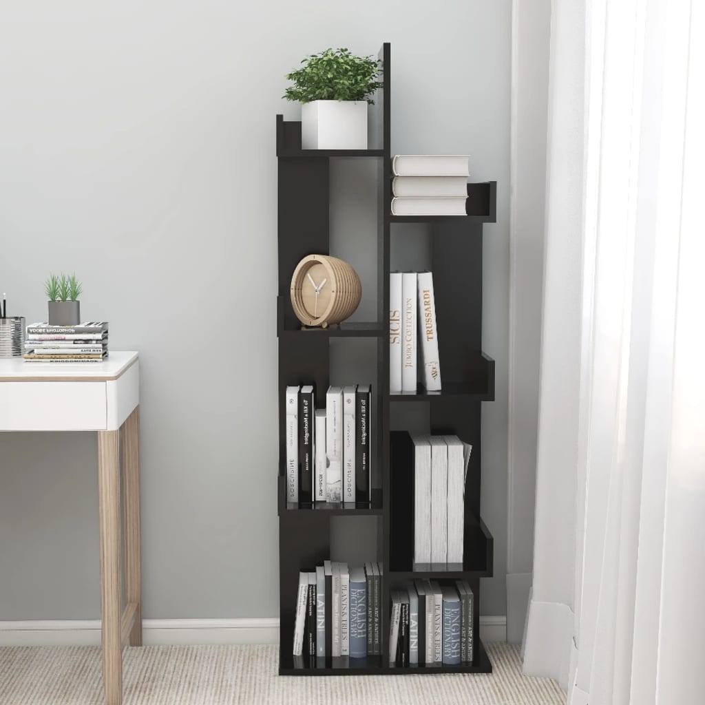 bogreol 48x25,5x140 cm konstrueret træ hvid