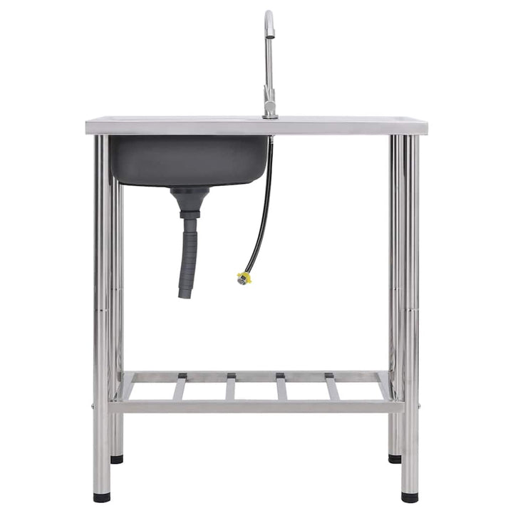 campingvask med hane enkelt vask rustfrit stål