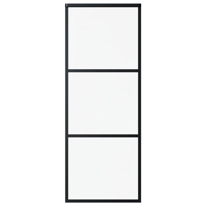 skydedør m. monteringssæt 76x205 cm sikkerhedsglas og aluminium