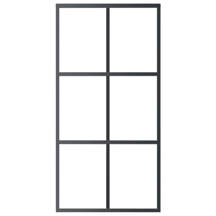 skydedør m. monteringssæt 102x205 cm sikkerhedsglas og aluminium