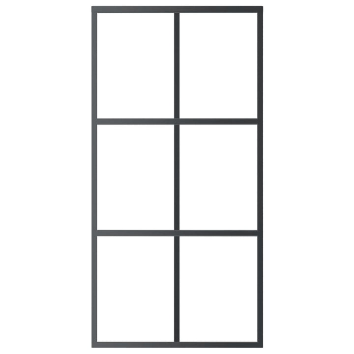 skydedør m. monteringssæt 102x205 cm sikkerhedsglas og aluminium