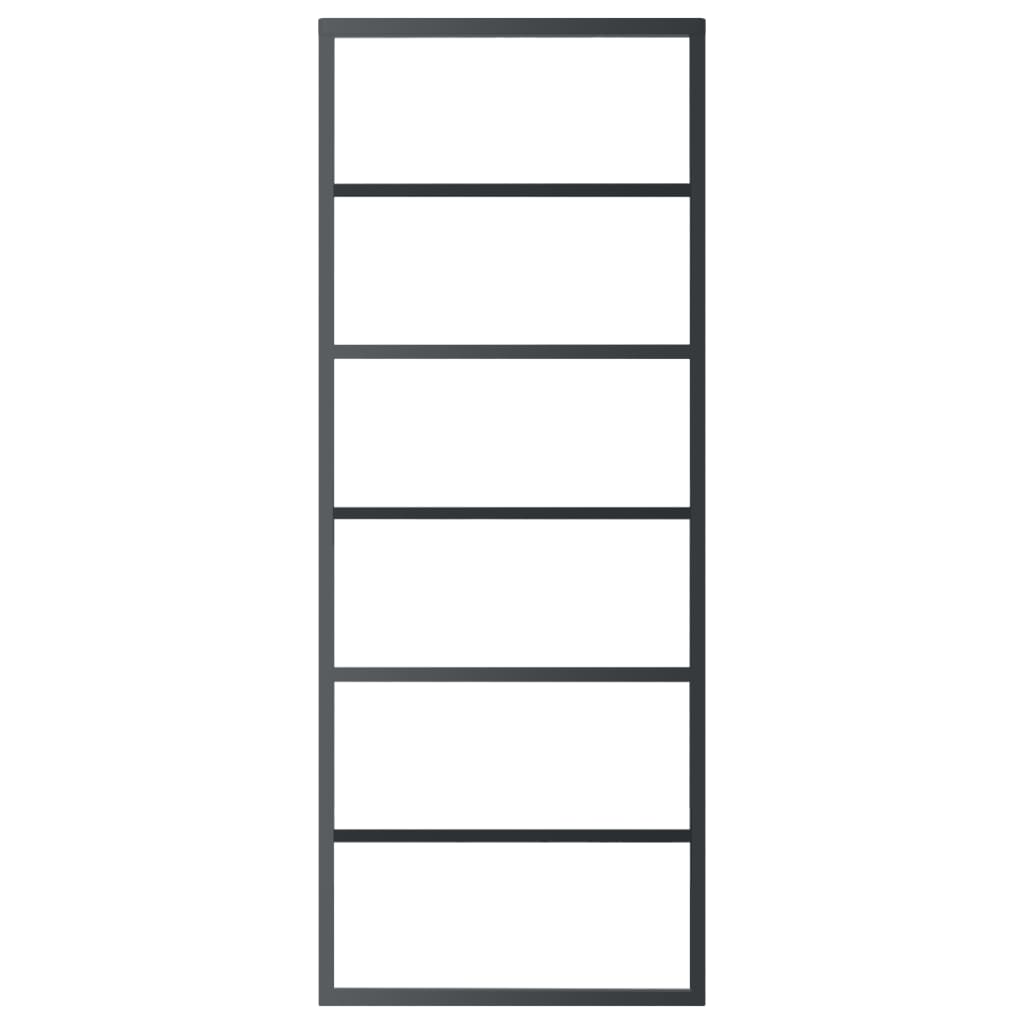 skydedør m. monteringssæt 76x205 cm sikkerhedsglas og aluminium