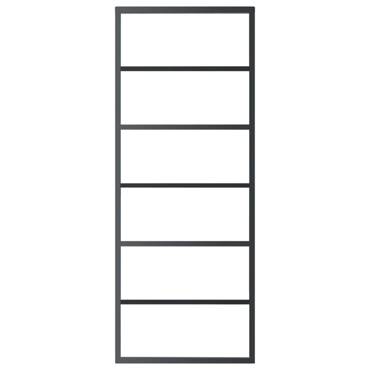 skydedør m. monteringssæt 76x205 cm sikkerhedsglas og aluminium