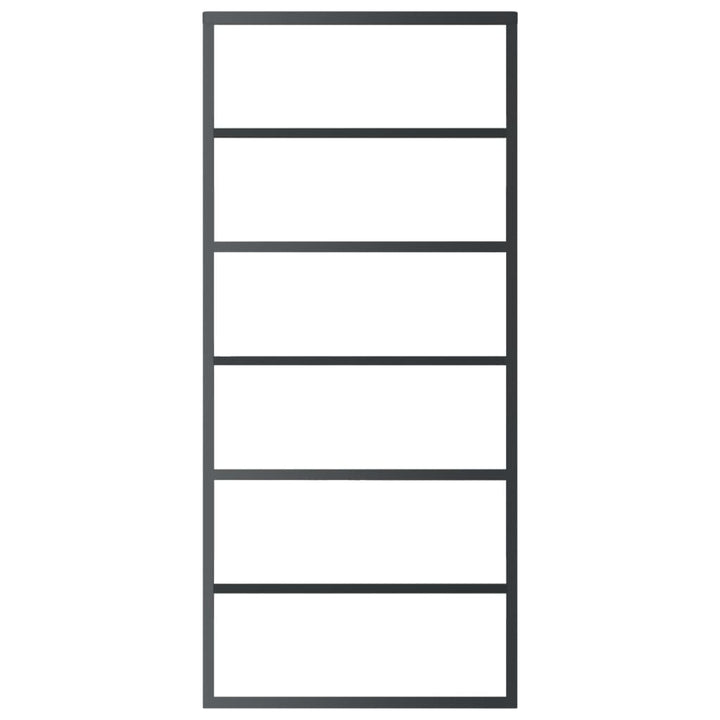 skydedør m. monteringssæt 90x205 cm sikkerhedsglas og aluminium