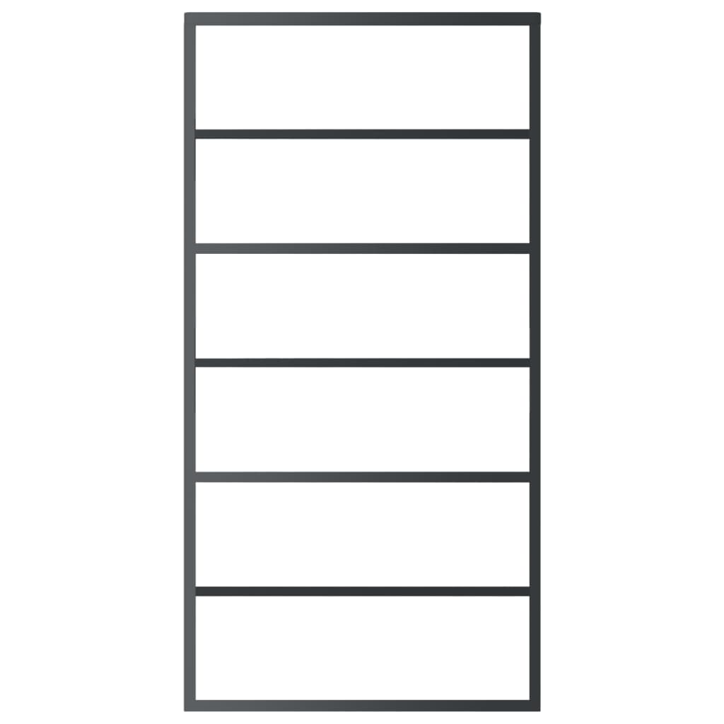 skydedør m. monteringssæt 102x205 cm sikkerhedsglas og aluminium