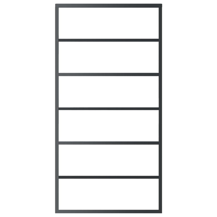 skydedør m. monteringssæt 102x205 cm sikkerhedsglas og aluminium