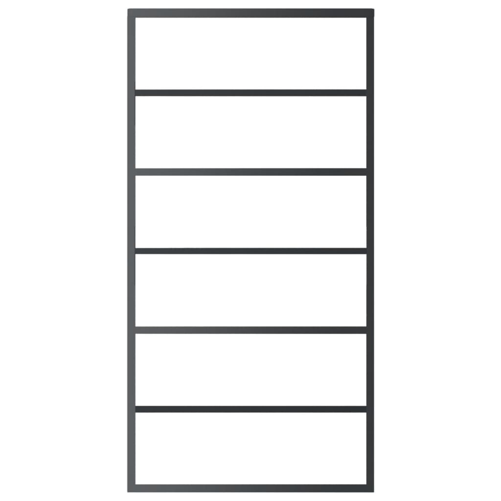 skydedør m. monteringssæt 102x205 cm sikkerhedsglas og aluminium