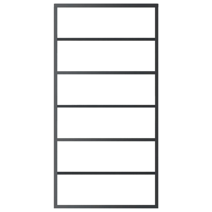 skydedør m. monteringssæt 102x205 cm sikkerhedsglas og aluminium