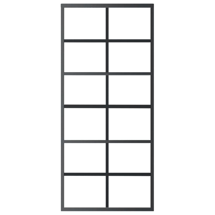 skydedør m. monteringssæt 90x205 cm sikkerhedsglas og aluminium