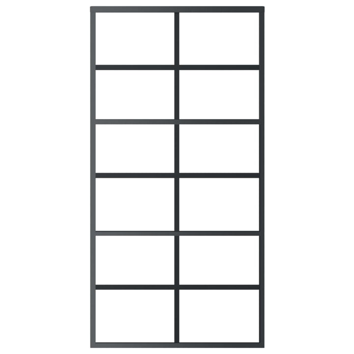 skydedør m. monteringssæt 102x205 cm sikkerhedsglas og aluminium