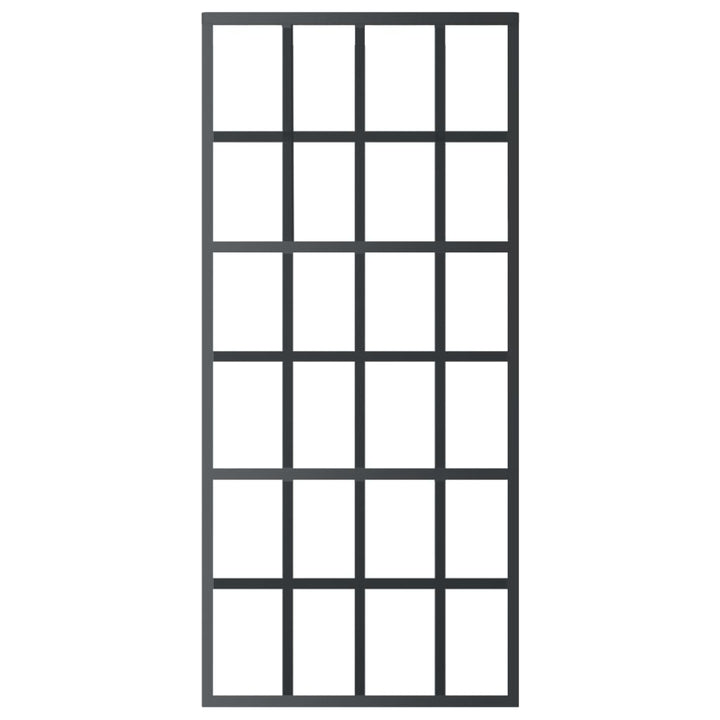 skydedør m. monteringssæt 90x205 cm sikkerhedsglas og aluminium