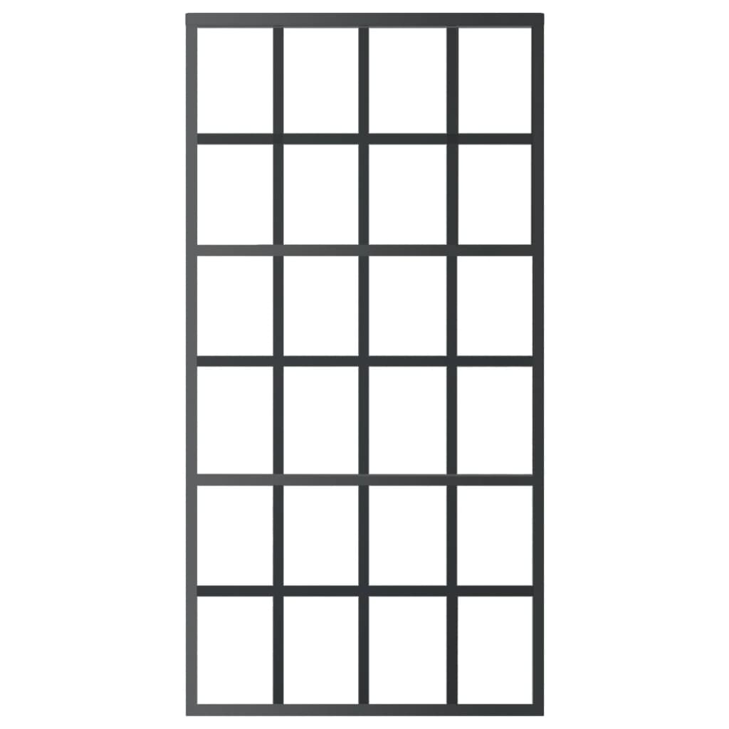 skydedør m. monteringssæt 102x205 cm sikkerhedsglas og aluminium