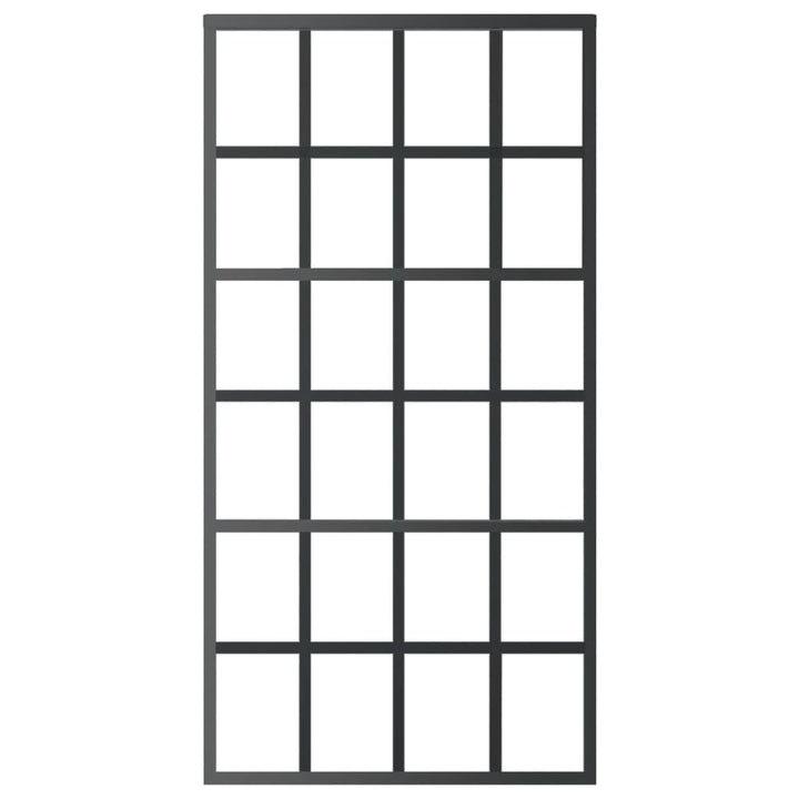 skydedør m. monteringssæt 102x205 cm sikkerhedsglas og aluminium