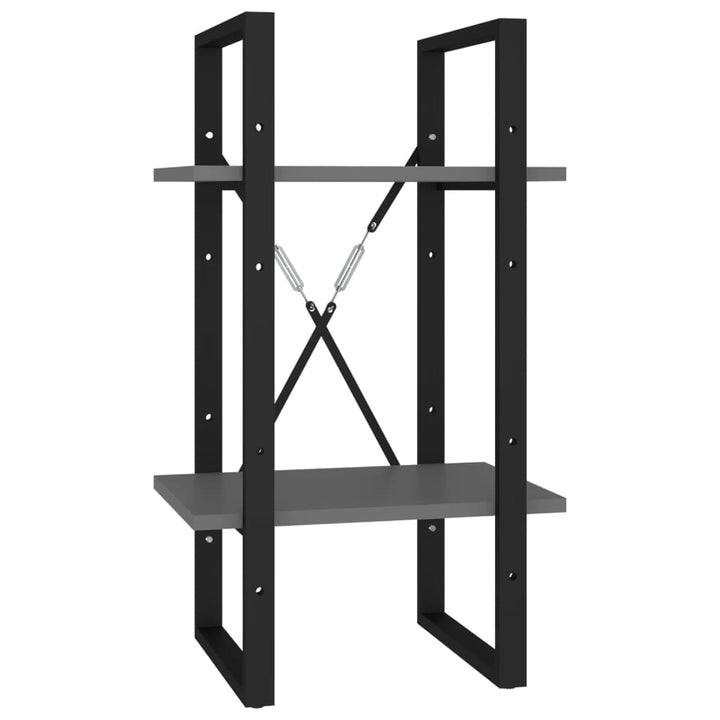 bogreol 5 hylder 40x30x175 cm konstrueret træ grå