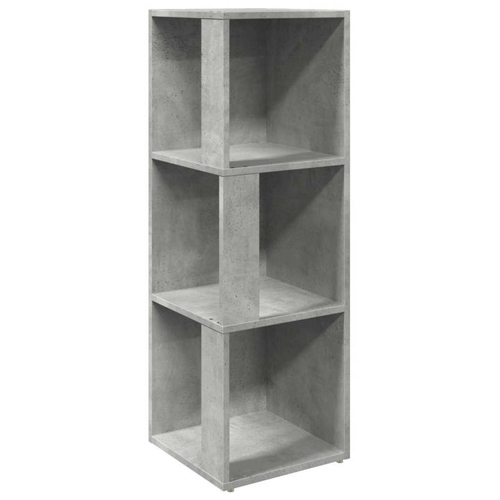 hjørnereol 33x33x100 cm konstrueret træ betongrå