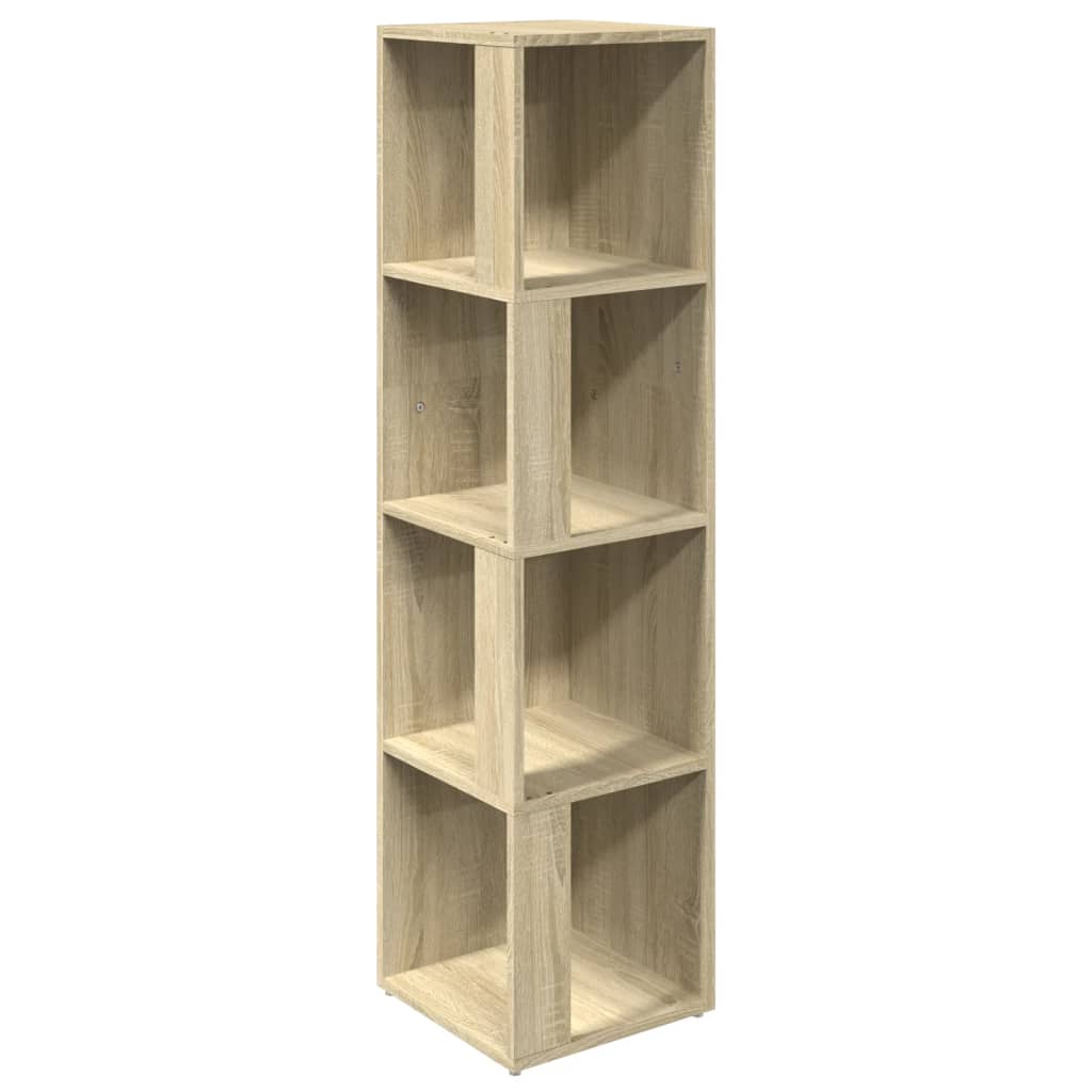 hjørnereol 33x33x132 cm konstrueret træ sonoma-eg