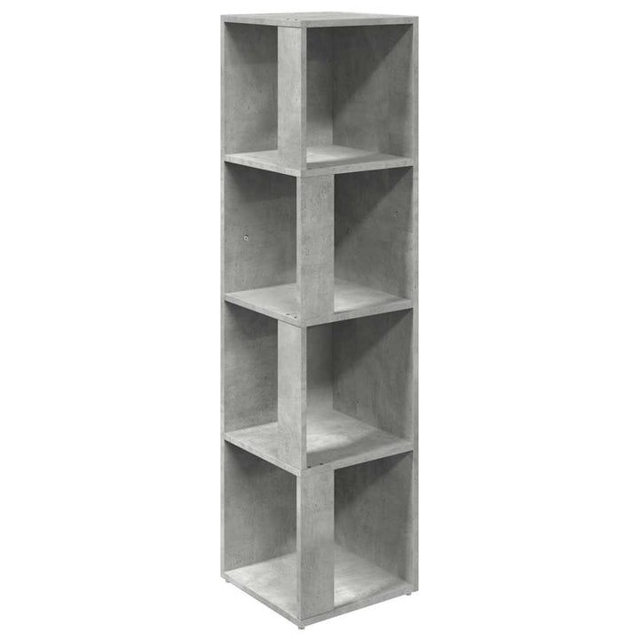 hjørnereol 33x33x132 cm konstrueret træ betongrå